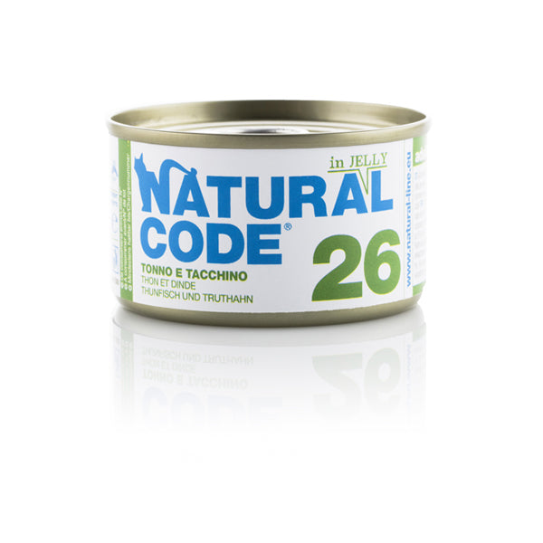 Natural Code - 26 Tonno e Tacchino in Jelly 85 gr Natural Code - 26 Tonno e Tacchino in Jelly 85 gr